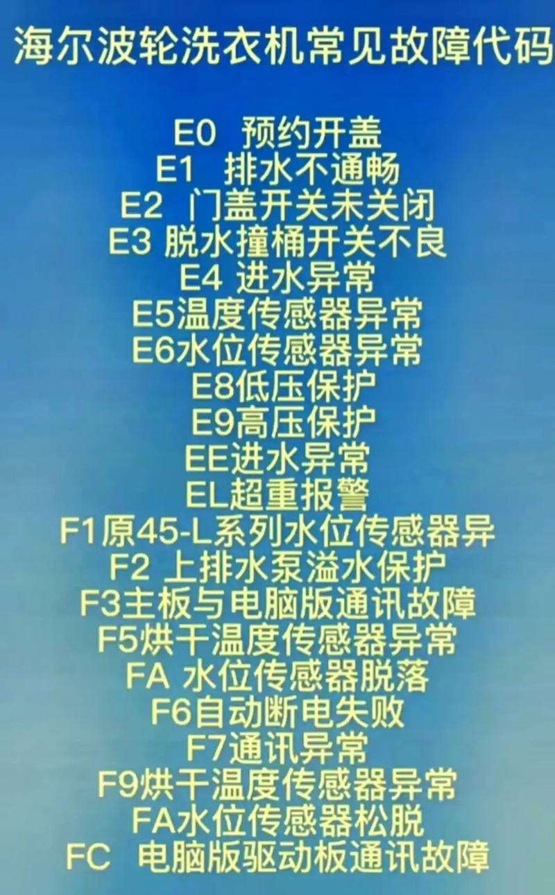 三洋滾筒洗衣機(jī)顯示ed1故障代碼是怎么回事？